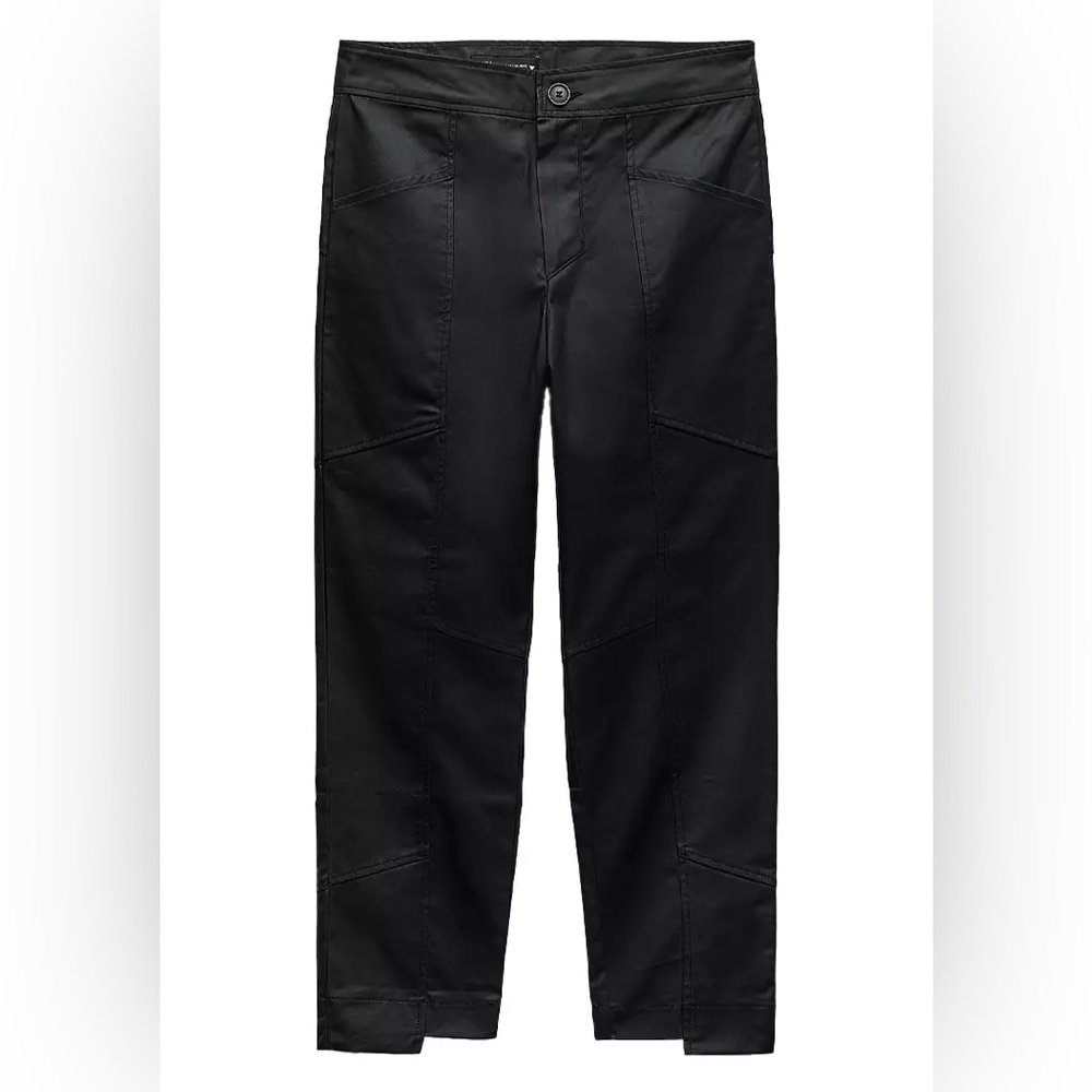LMT: Zara Waxed Coated Cargo Style Sleek Black Pants